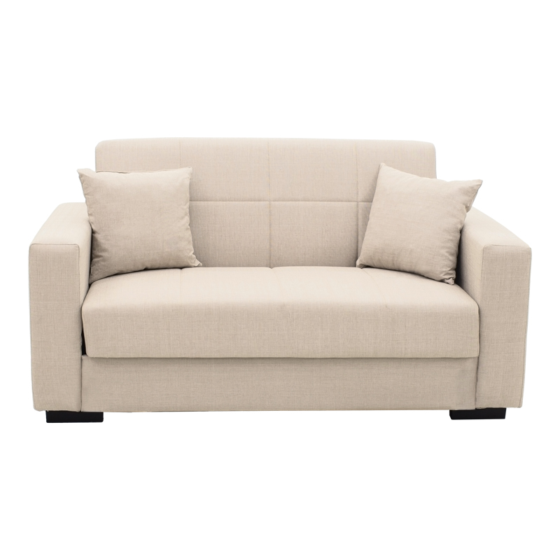 Divan krevat Vox pakoworld dy vendesh me hapësirë magazinimi pëlhurë ekru 150x84x83cm