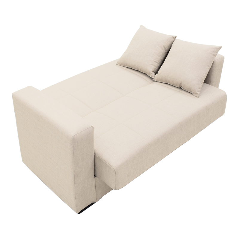 Divan krevat Vox pakoworld dy vendesh me hapësirë magazinimi pëlhurë ekru 150x84x83cm