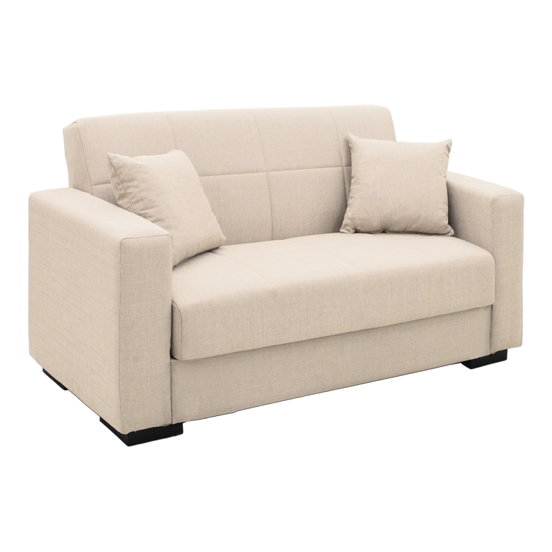 Divan krevat Vox pakoworld dy vendesh me hapësirë magazinimi pëlhurë ekru 150x84x83cm