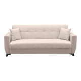 Divan krevat Modesto pakoworld tre vendesh me hapësirë magazinimi, pëlhurë ekru 215x84x83cm