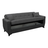Divan shtrati Modesto pakoworld tre vendesh me hapesire magazinimi cope gri 215x84x83cm