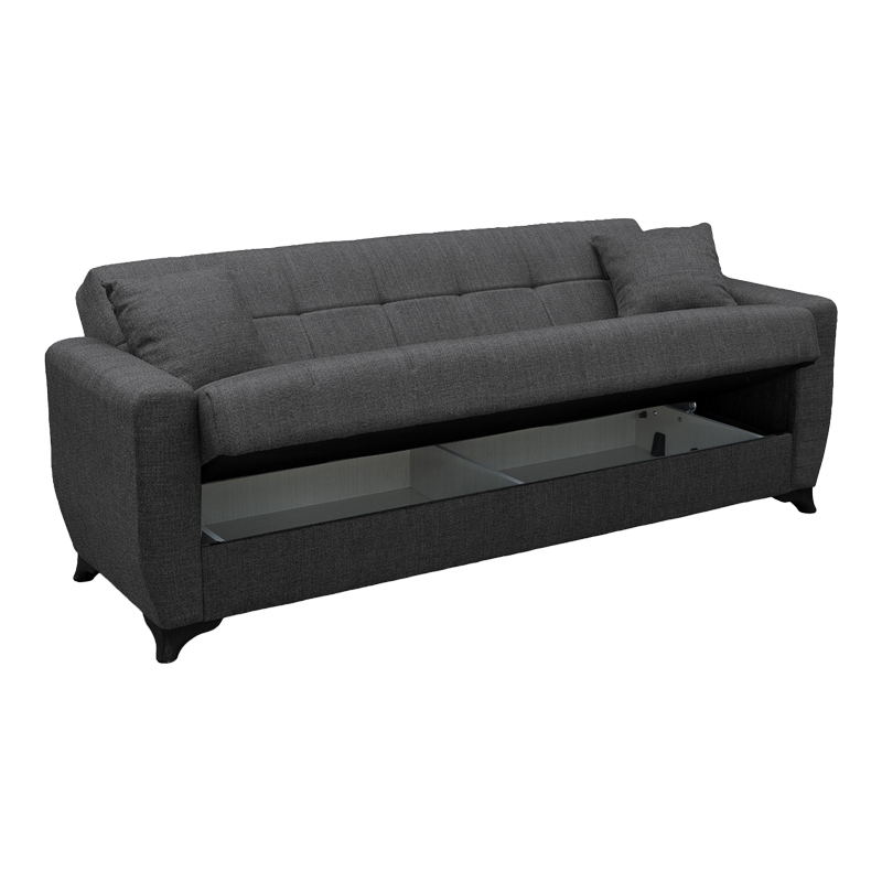 Divan shtrati Modesto pakoworld tre vendesh me hapesire magazinimi cope gri 215x84x83cm
