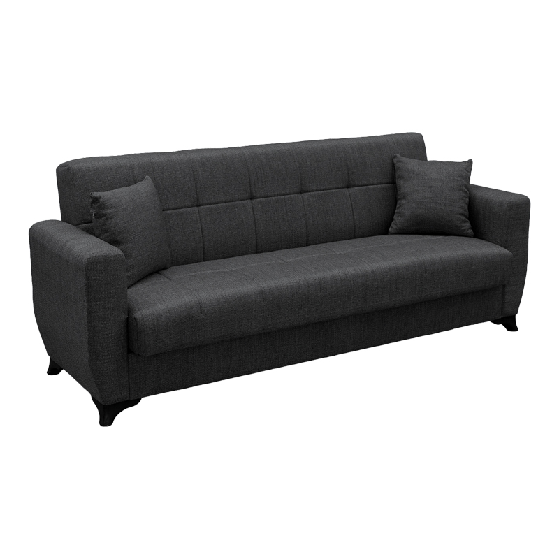 Divan shtrati Modesto pakoworld tre vendesh me hapesire magazinimi cope gri 215x84x83cm