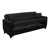 Divan Krevat Modesto pakoworld tre vendesh me hapësirë magazinimi pëlhurë antracit 215x84x83cm