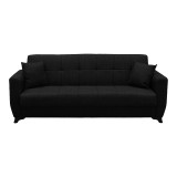 Divan Krevat Modesto pakoworld tre vendesh me hapësirë magazinimi pëlhurë antracit 215x84x83cm