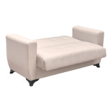 Divan krevat Modesto pakoworld dy vendesh me hapësirë magazinimi, pëlhurë ekru 155x84x83cm