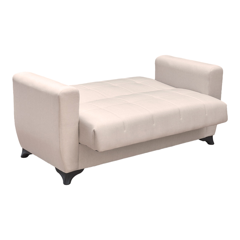 Divan krevat Modesto pakoworld dy vendesh me hapësirë magazinimi, pëlhurë ekru 155x84x83cm