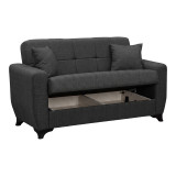 Divan shtrati Modesto pakoworld dy vendesh me hapesire magazinimi cope gri 155x84x83cm