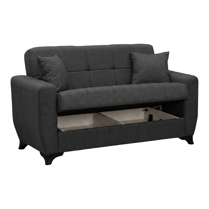 Divan shtrati Modesto pakoworld dy vendesh me hapesire magazinimi cope gri 155x84x83cm