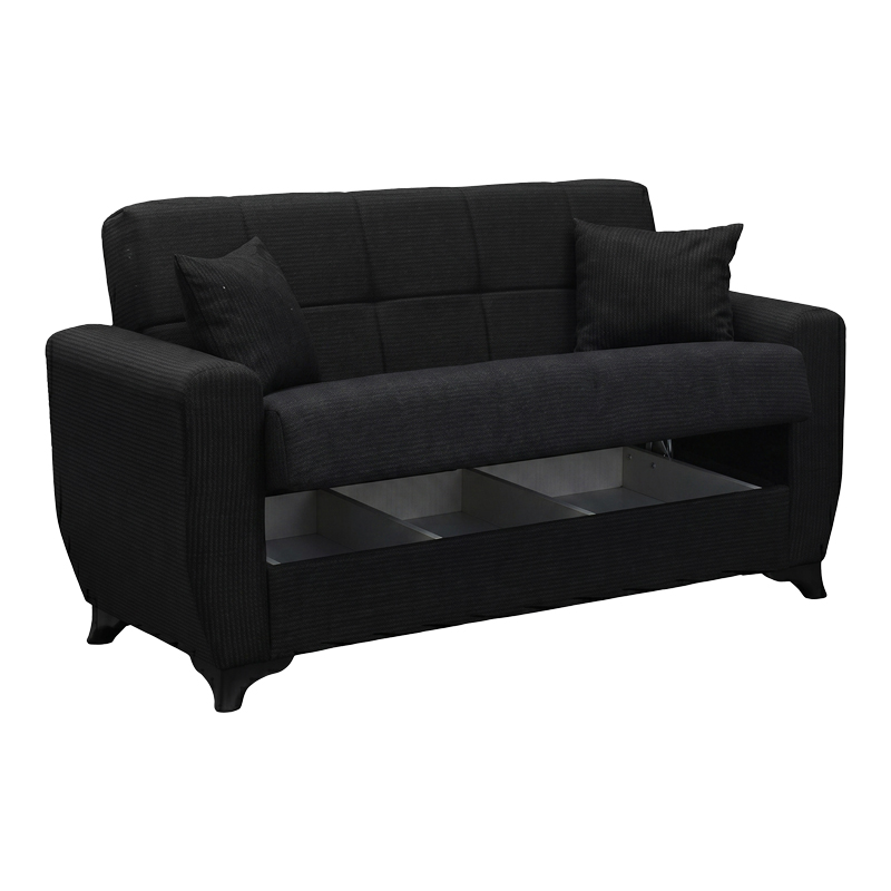 Divan Krevat Modesto pakoworld dy vendesh me hapësirë magazinimi pëlhurë antracit 155x84x83cm