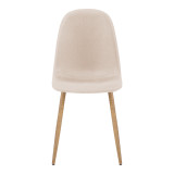 Karrige Bella pakoworld pëlhurë krem me këmbë metalike me ngjyrë natyrale 44x55x85cm
