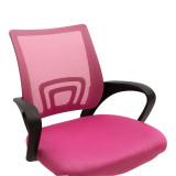 Karrige zyre Berto pakoworld recline me pëlhurë rrjetë në nuancë rozë dhe bazë kromi 60x48x85-95cm